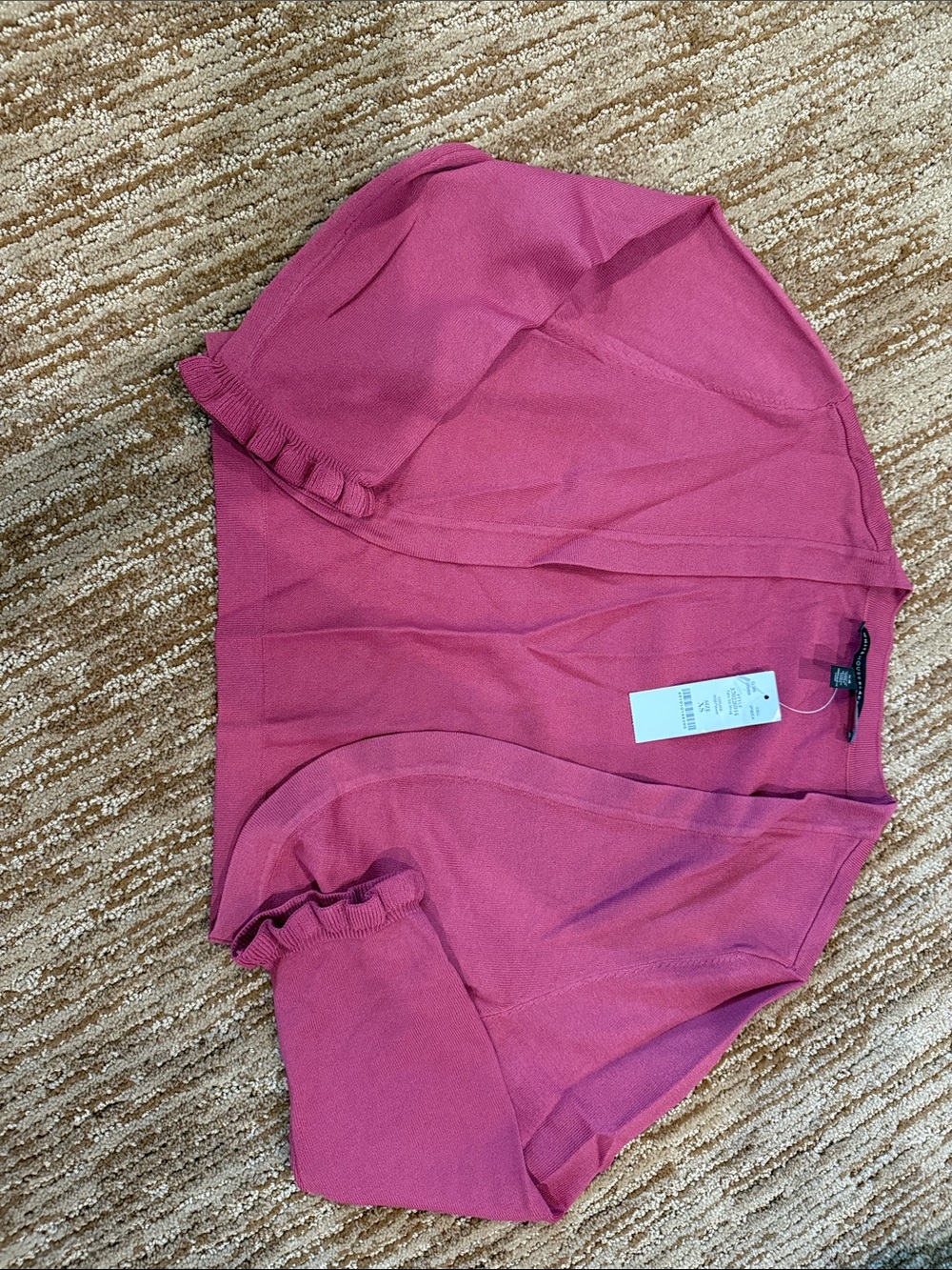 White House Black Market Rose Pink Open-Front Knit Cardigan
